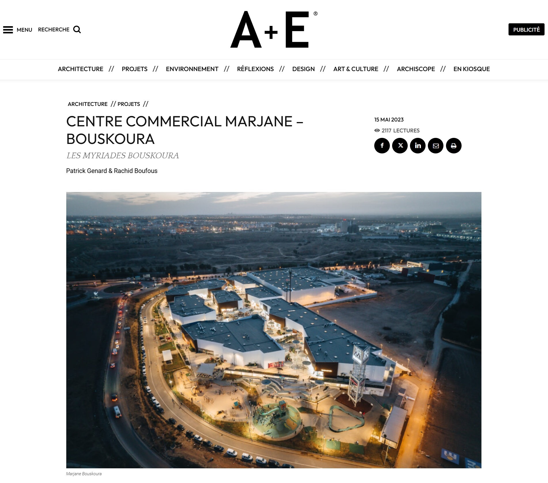 A+E  – Centre Commercial Les Myriades Bouskoura